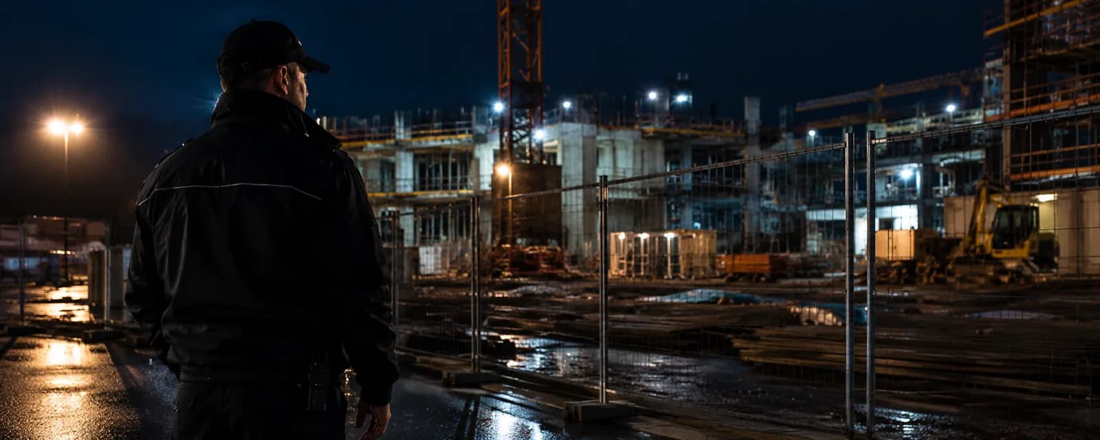 Sicherheitskraft auf einer Baustelle